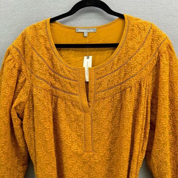 NWT Anthropologie Daniel Rainn Gold Yellow Embroidered Tunic Dress Size XL - Picture 7 of 11